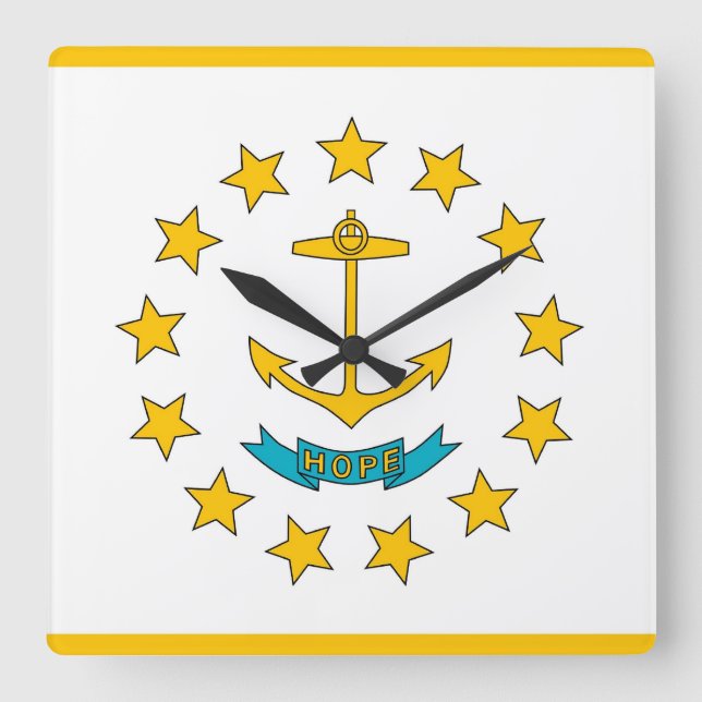 Wall Clock with Flag of Rhode Island, USA (Front)