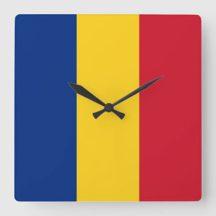 Wall Clock with Flag of Romania