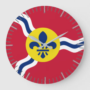 Wall Clock with Flag of St. Louis, Missouri