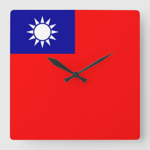 Wall Clock with Flag of Taiwan