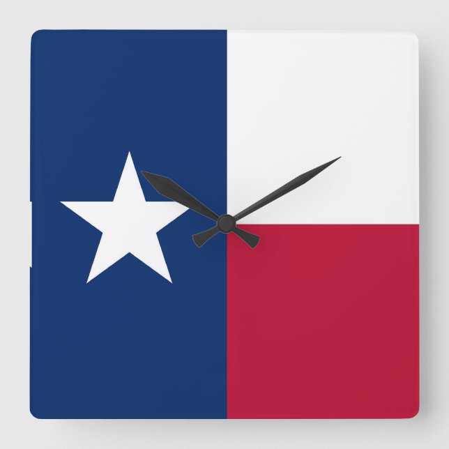 Wall Clock with Flag of Texas, USA (Front)
