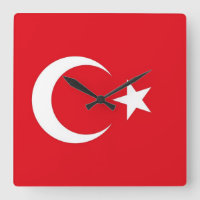 Wall Clock with Flag of Turkey