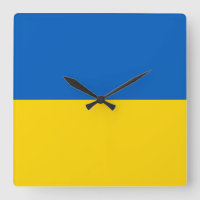Wall Clock with Flag of Ukraine