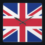 Wall Clock with Flag of United Kingdom<br><div class="desc">Awesome patriotic wall clock with Flag of United Kingdom. This product its customisable.</div>