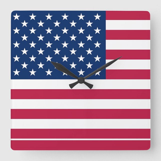 Wall Clock with Flag of USA (Front)