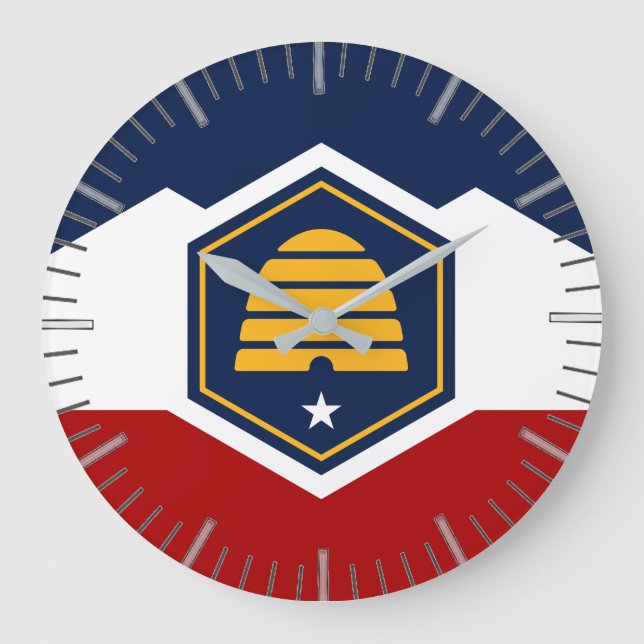 Wall Clock with Flag of Utah, USA (Front)