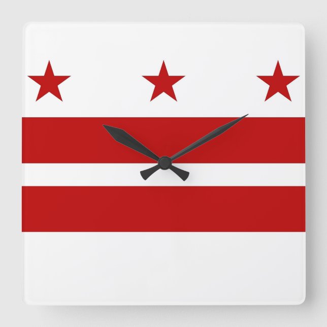Wall Clock with Flag of Washington DC, USA (Front)