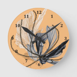 Wall Clock with Flowing Flowers