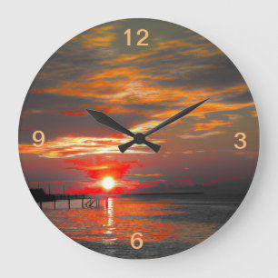 Wall Clock with Gorgeous Edited Sunset