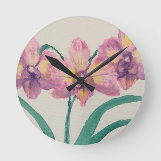 Wall Clock with Lovely Orchids from my Painting