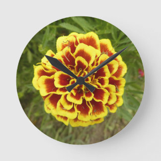 Wall clock With Picture Of Marigold On It