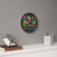 Wall Clock with She Is Mum Design