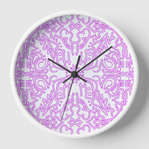 Wall Clock with Soft Pink Dream Mandala pattern