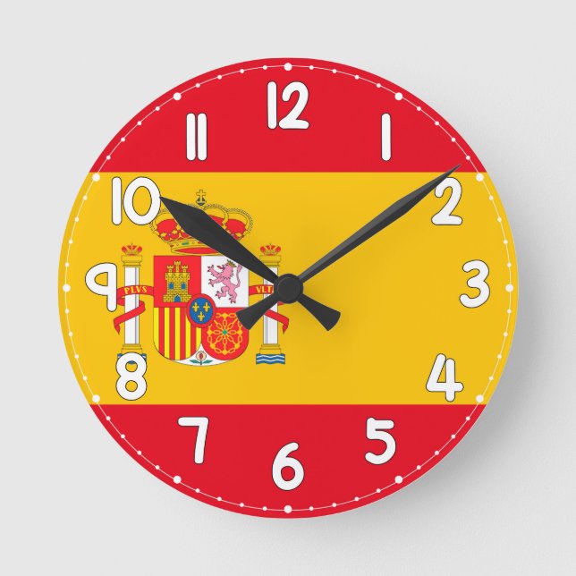 Wall Clock with the Spanish Flag - Flag of Spain (Front)