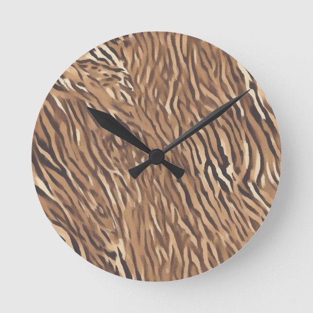 Wall Clock with Tiger Skin Design (Front)