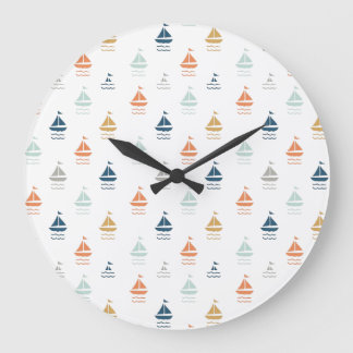 Wall Clock with Tiny Boats – Nautical Kids Room De