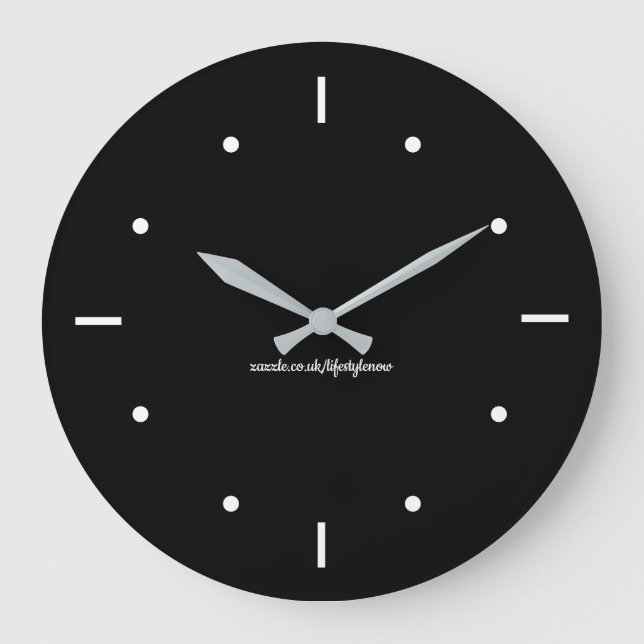 Wall Clocks - White on Black Background (Front)