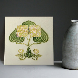 Wall Decor Art Nouveau Vintage Antique Peranakan C Ceramic Tile