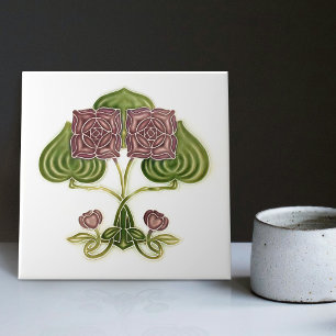 Wall Decor Art Nouveau Vintage Antique Peranakan Ceramic Tile