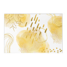 Wall Decor Gold and White Abstract Acrylic Art