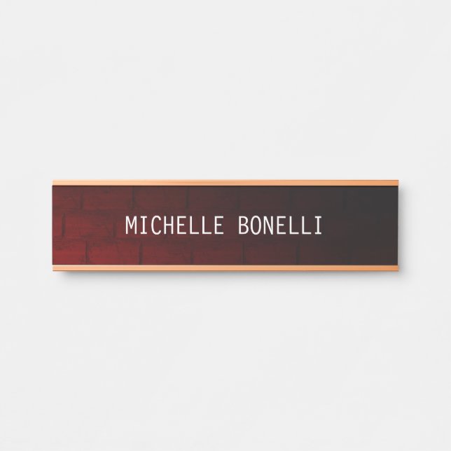 Wall Design Background Plain Modern Brown Red Door Sign (Front)