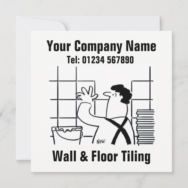 Wall & Floor Tiling Cartoon Card (Front)