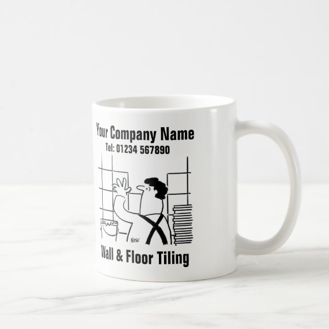 Wall & Floor Tiling Cartoon Coffee Mug (Right)