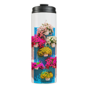 wall floral decoration in ethnic style. garden des thermal tumbler