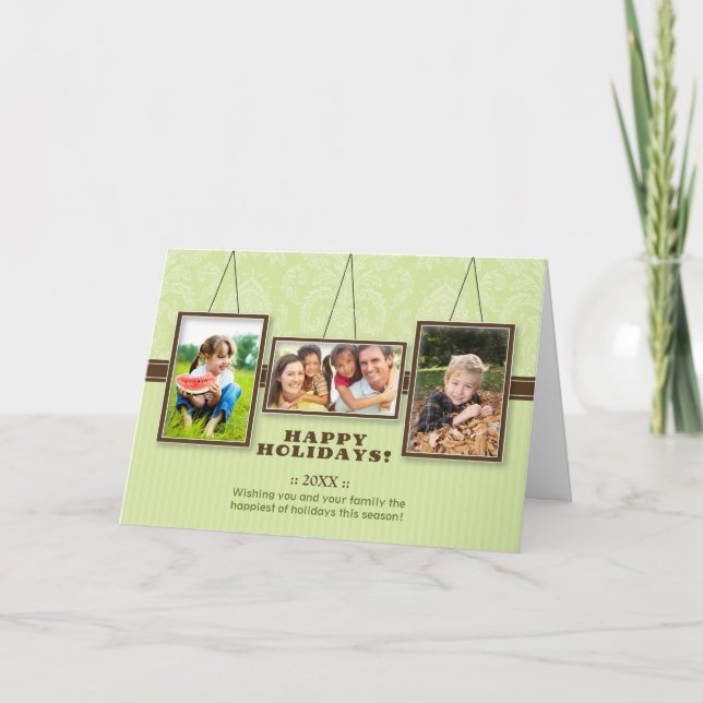 Wall Frames Custom Family Holiday Card (mint) (Front)