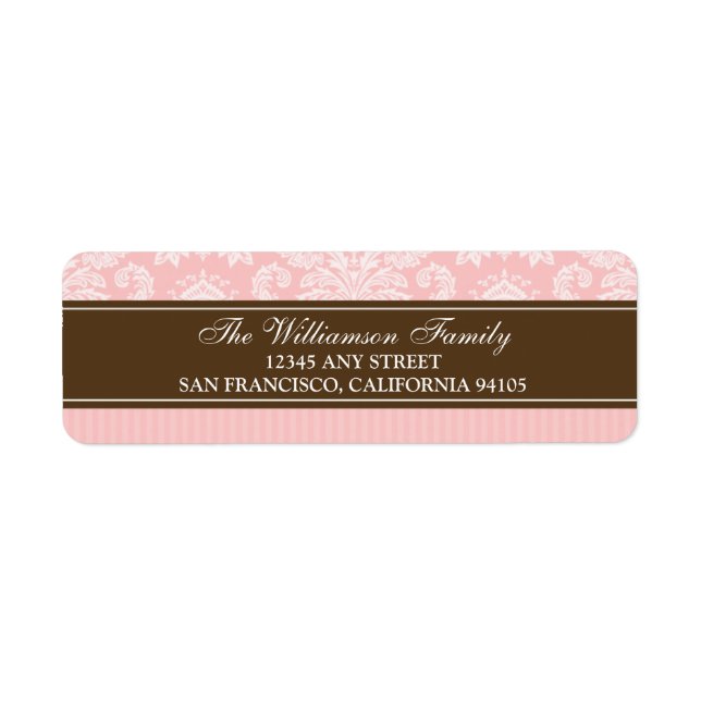 Wall Frames Holiday Return Address Labels (pink) (Front)