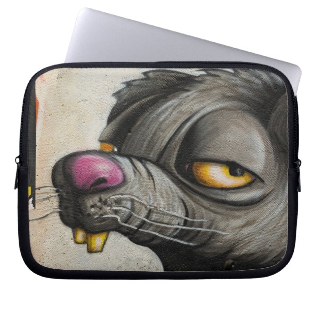 Wall Graffiti Mouse Laptop Sleeve (Front)