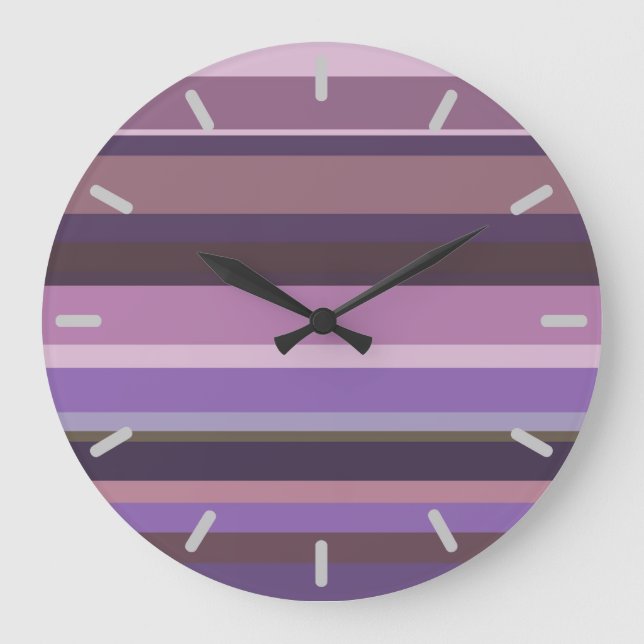 Wall horizontal stripes large clock (Front)