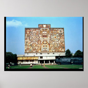 Wall mosaic on the facade of the Central Library Poster