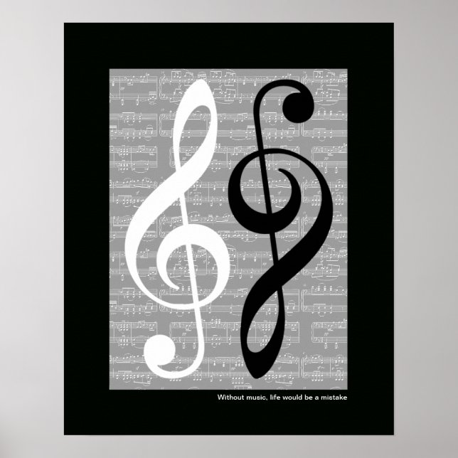 wall music treble-clef poster (Front)