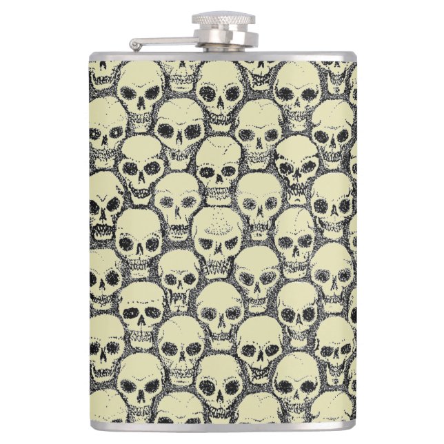 Wall o’ Skulls Hip Flask (Front)