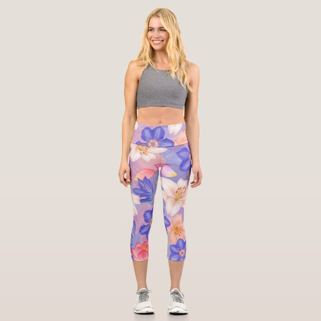 Wall of Flowers Capri Leggings (Front)