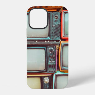 Wall of pile colourful retro television iPhone 12 case