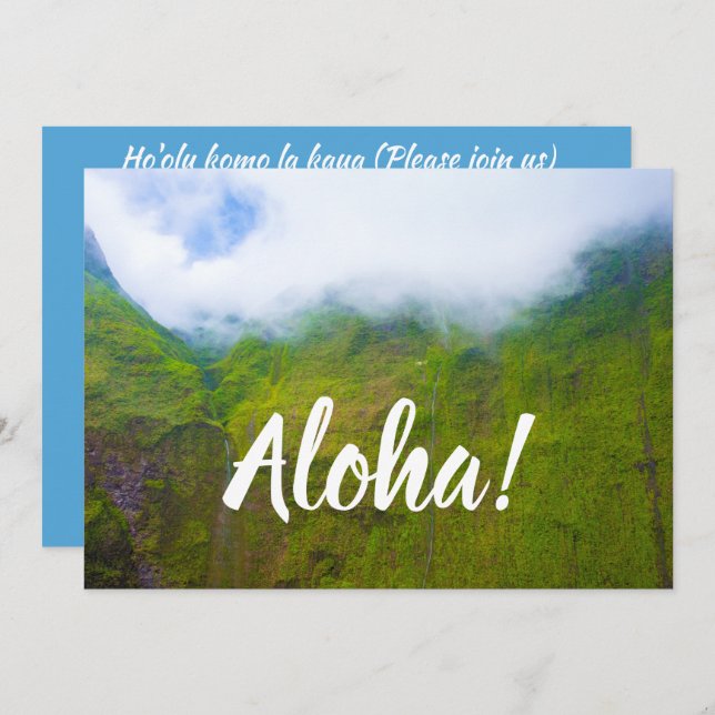 Wall of Tears, Mount Waialeale, Kauai, Hawaii Invitation (Front/Back)