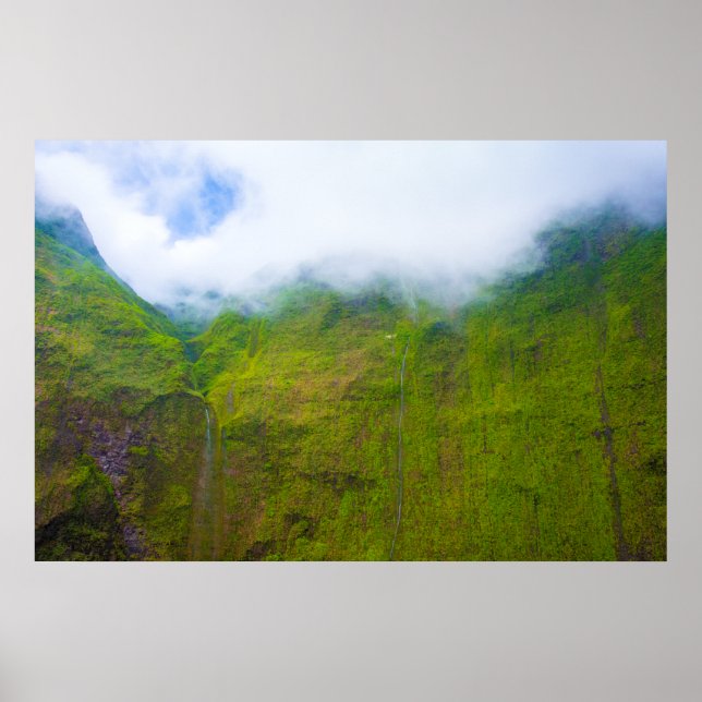 Wall of Tears, Mount Waialeale, Kauai, Hawaii Poster (Front)