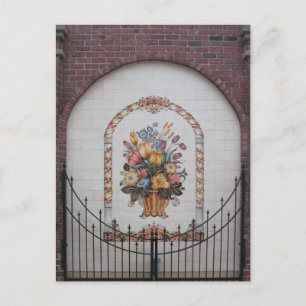 Wall Paintings, Klokkenspel Courtyard, Pella, Iowa Postcard