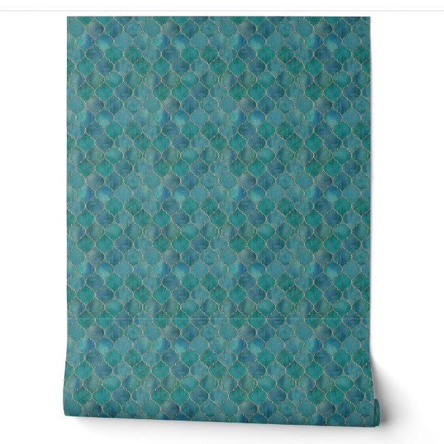 Wall Paper - Aqua Teel  (Unrolling)
