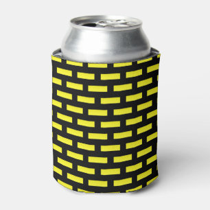 Wall Pattern Black and Yellow Can Cooler