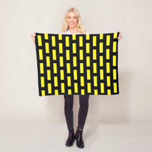 Wall Pattern Black and Yellow Fleece Blanket