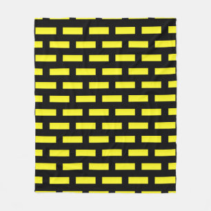 Wall Pattern Black and Yellow Fleece Blanket