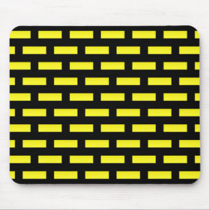 Wall Pattern Black and Yellow Mouse Pad