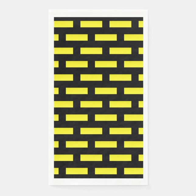 Wall Pattern Black and Yellow Napkin (Front)