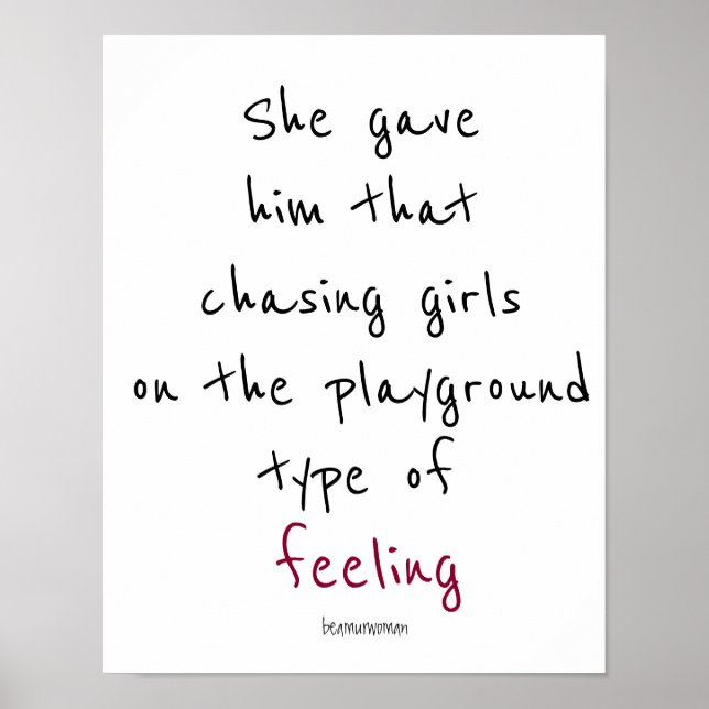 Wall Poster She Gave Him That Feeling Love (Front)