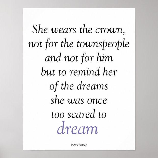 Wall Poster She Wears The Crown Quotes (Front)
