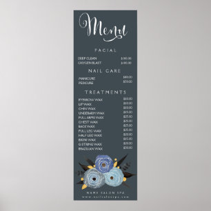 Wall Print Spa Salon Beautician Menu Price List