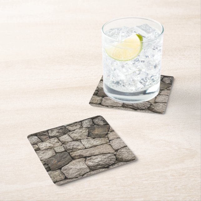 wall stone square paper coaster (Insitu)
